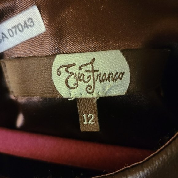 Eva Franco brown leather fit and flare dress size 12 - Picture 6 of 9